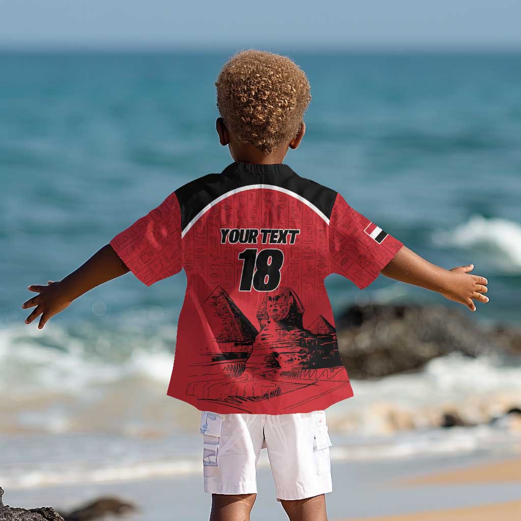 Custom Egypt Football Kid Hawaiian Shirt Pharaohs Heritage Pyramid