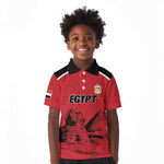 Custom Egypt Football Kid Polo Shirt Pharaohs Heritage Pyramid