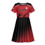 Custom Egypt Football Kid Short Sleeve Dress Pharaohs Heritage Pyramid