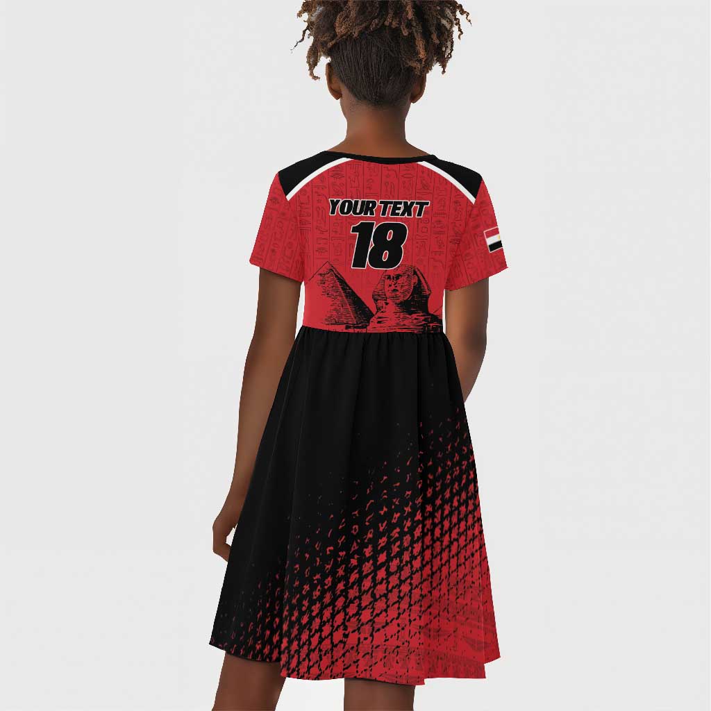 Custom Egypt Football Kid Short Sleeve Dress Pharaohs Heritage Pyramid