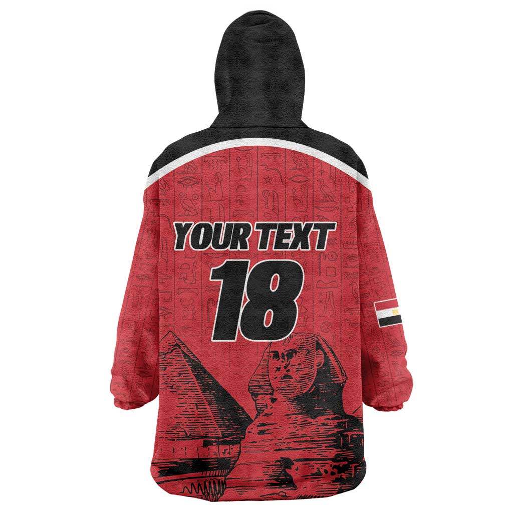 Custom Egypt Football Kid Wearable Blanket Hoodie Pharaohs Heritage Pyramid