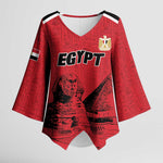 Custom Egypt Football Kimono Sleeve Blouse Pharaohs Heritage Pyramid