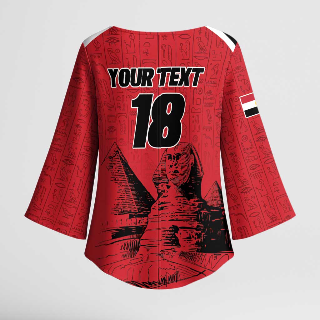Custom Egypt Football Kimono Sleeve Blouse Pharaohs Heritage Pyramid