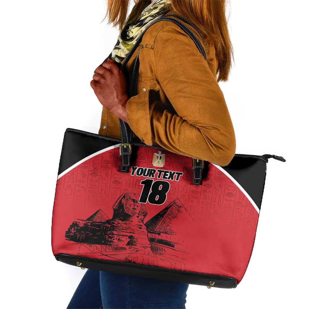 Custom Egypt Football Leather Tote Bag Pharaohs Heritage Pyramid