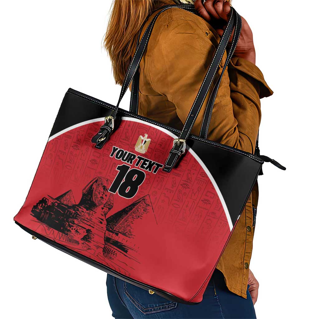 Custom Egypt Football Leather Tote Bag Pharaohs Heritage Pyramid