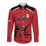 Custom Egypt Football Long Sleeve Button Shirt Pharaohs Heritage Pyramid