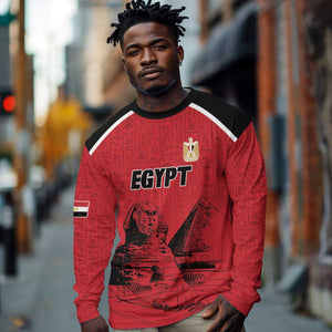 Custom Egypt Football Long Sleeve Shirt Pharaohs Heritage Pyramid