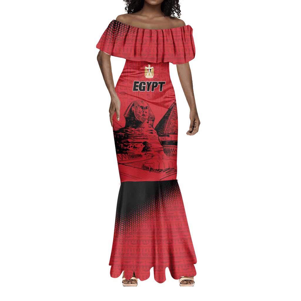 Custom Egypt Football Mermaid Dress Pharaohs Heritage Pyramid