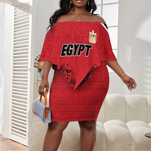 Custom Egypt Football Off Shoulder Short Dress Pharaohs Heritage Pyramid