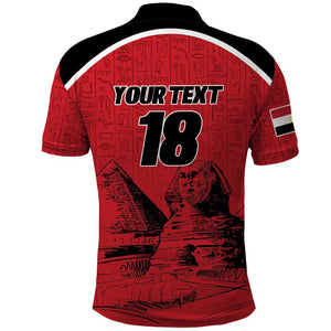 Custom Egypt Football Polo Shirt Pharaohs Heritage Pyramid