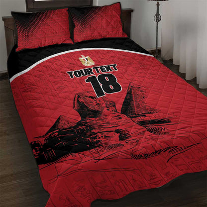 Custom Egypt Football Quilt Bed Set Pharaohs Heritage Pyramid