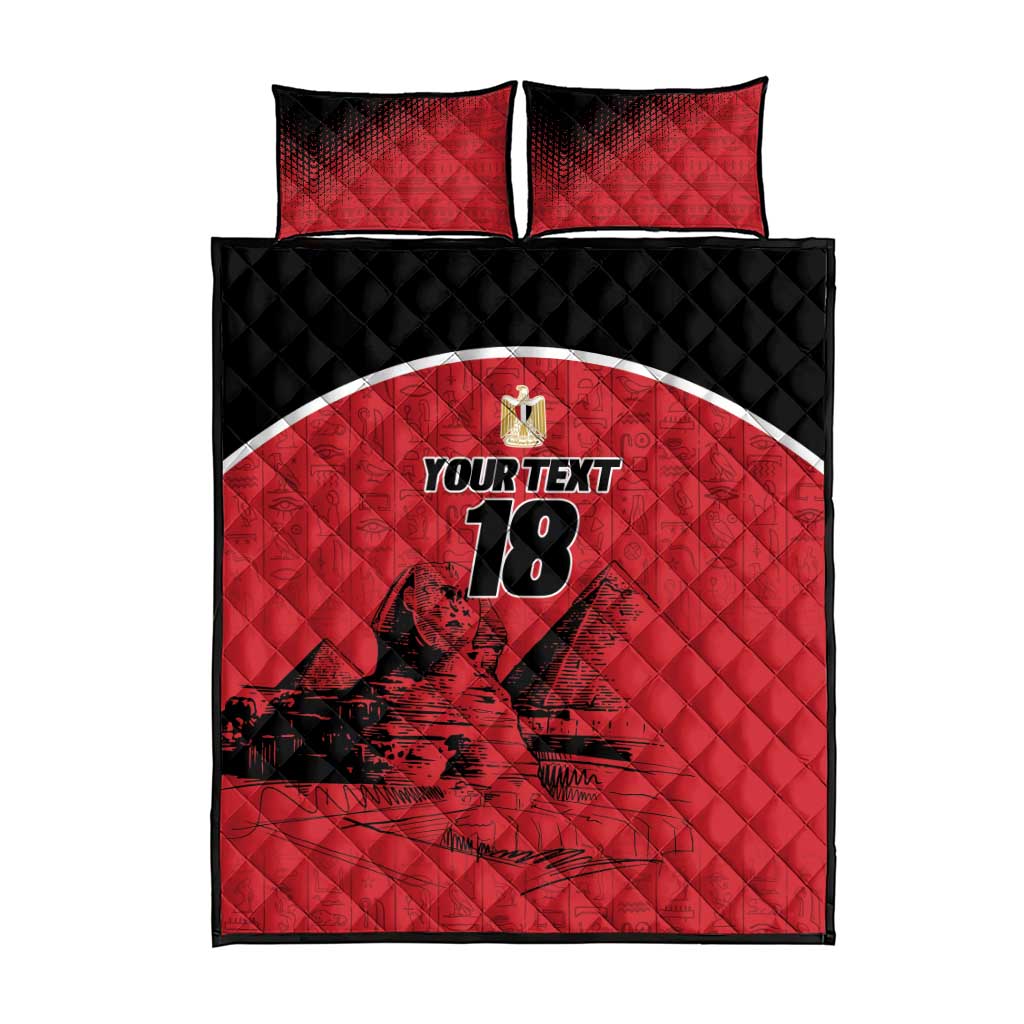 Custom Egypt Football Quilt Bed Set Pharaohs Heritage Pyramid
