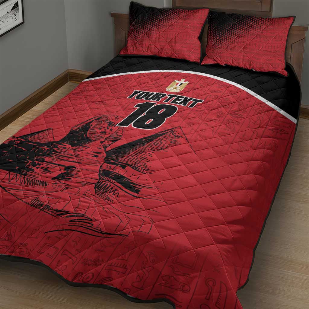 Custom Egypt Football Quilt Bed Set Pharaohs Heritage Pyramid