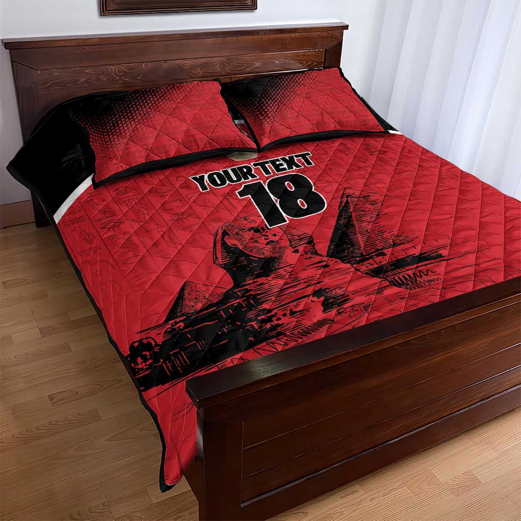 Custom Egypt Football Quilt Bed Set Pharaohs Heritage Pyramid