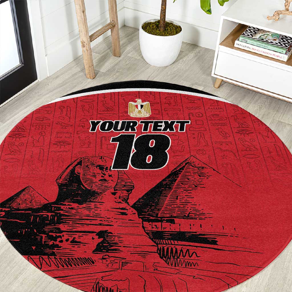 Custom Egypt Football Round Carpet Pharaohs Heritage Pyramid