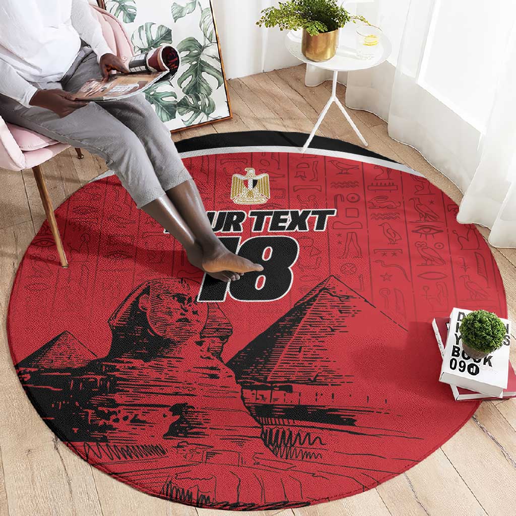 Custom Egypt Football Round Carpet Pharaohs Heritage Pyramid