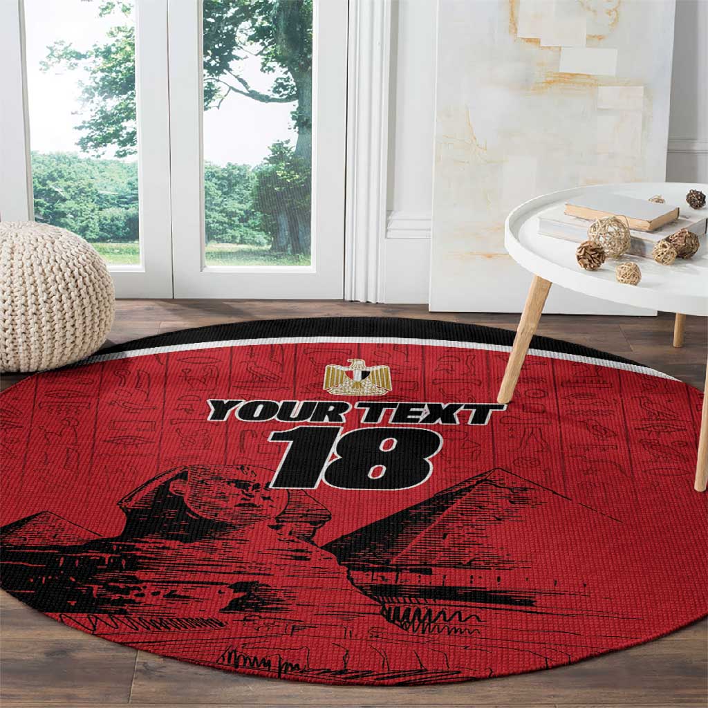 Custom Egypt Football Round Carpet Pharaohs Heritage Pyramid