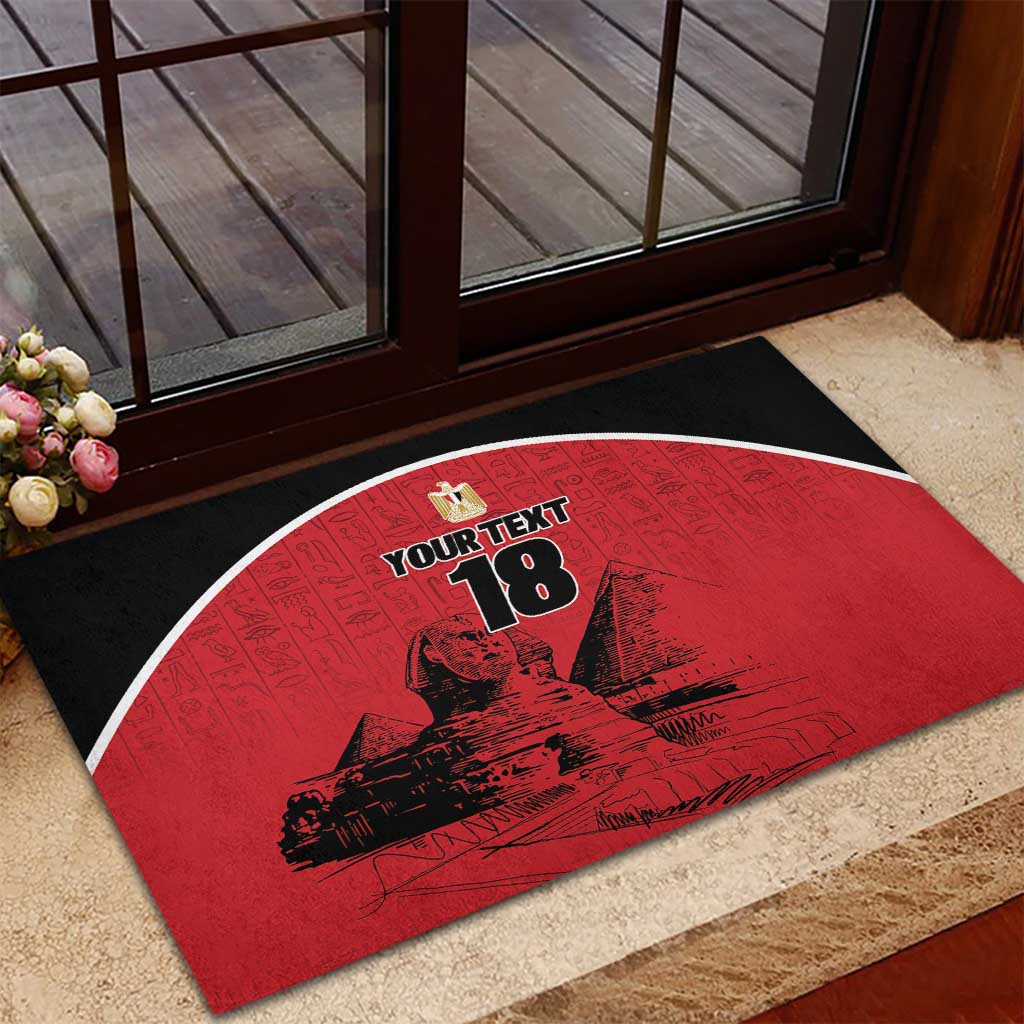 Custom Egypt Football Rubber Doormat Pharaohs Heritage Pyramid