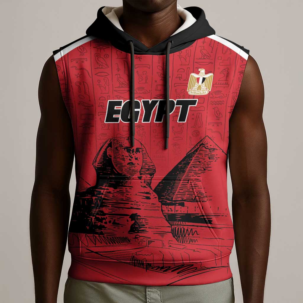 Custom Egypt Football Sleeveless Hoodie Pharaohs Heritage Pyramid