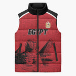 Custom Egypt Football Sleeveless Puffer Jacket Pharaohs Heritage Pyramid