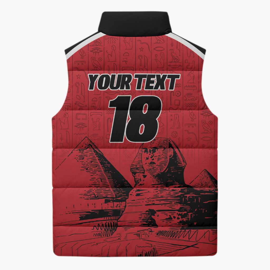 Custom Egypt Football Sleeveless Puffer Jacket Pharaohs Heritage Pyramid