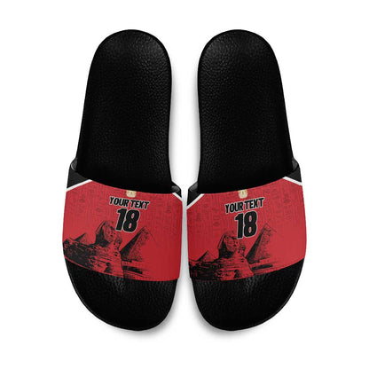 Custom Egypt Football Slide Sandals Pharaohs Heritage Pyramid