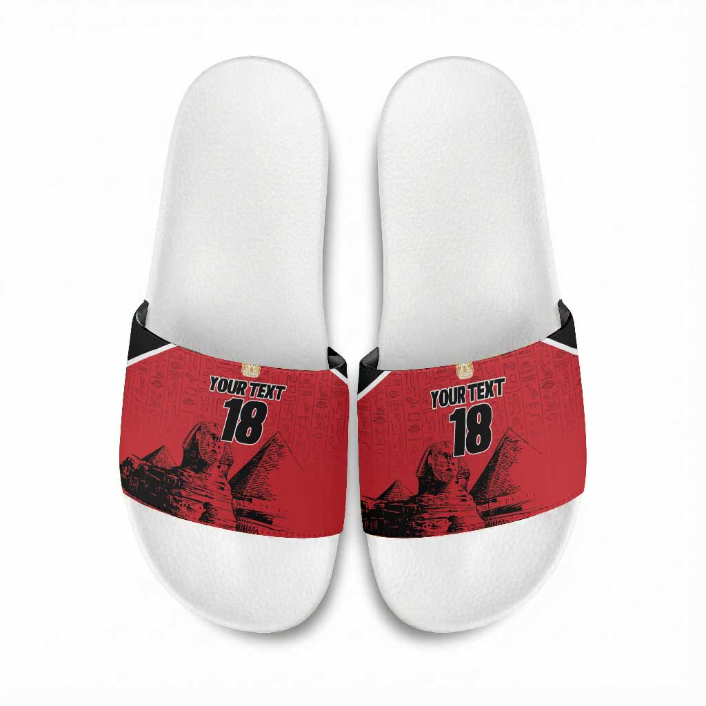 Custom Egypt Football Slide Sandals Pharaohs Heritage Pyramid