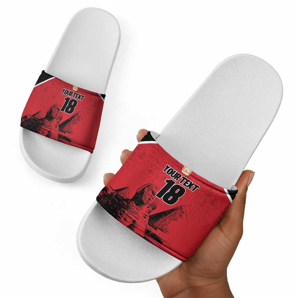 Custom Egypt Football Slide Sandals Pharaohs Heritage Pyramid