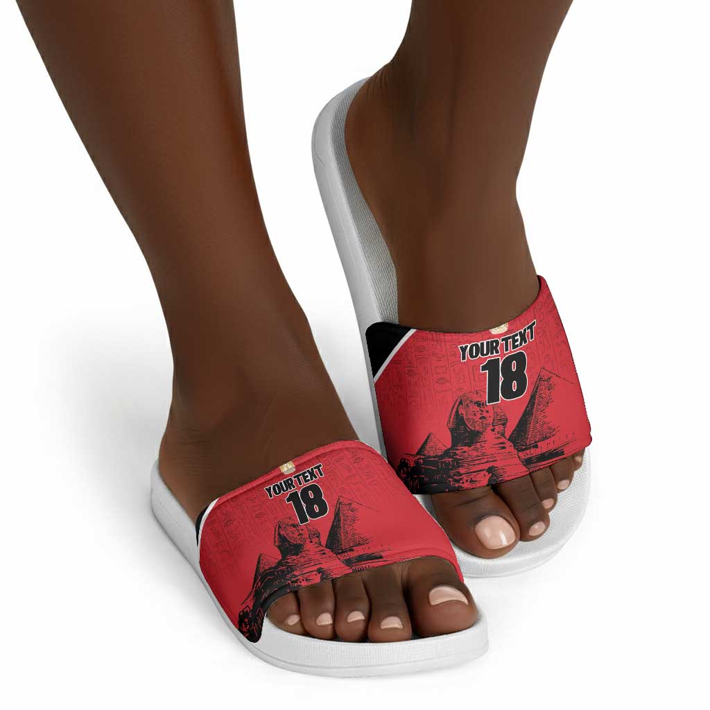 Custom Egypt Football Slide Sandals Pharaohs Heritage Pyramid
