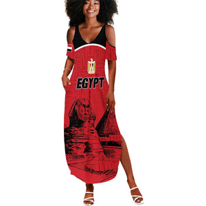 Custom Egypt Football Summer Maxi Dress Pharaohs Heritage Pyramid