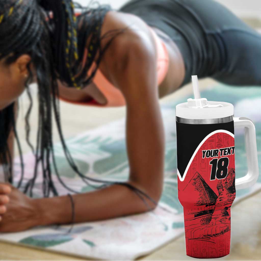 Custom Egypt Football Tumbler With Handle Pharaohs Heritage Pyramid