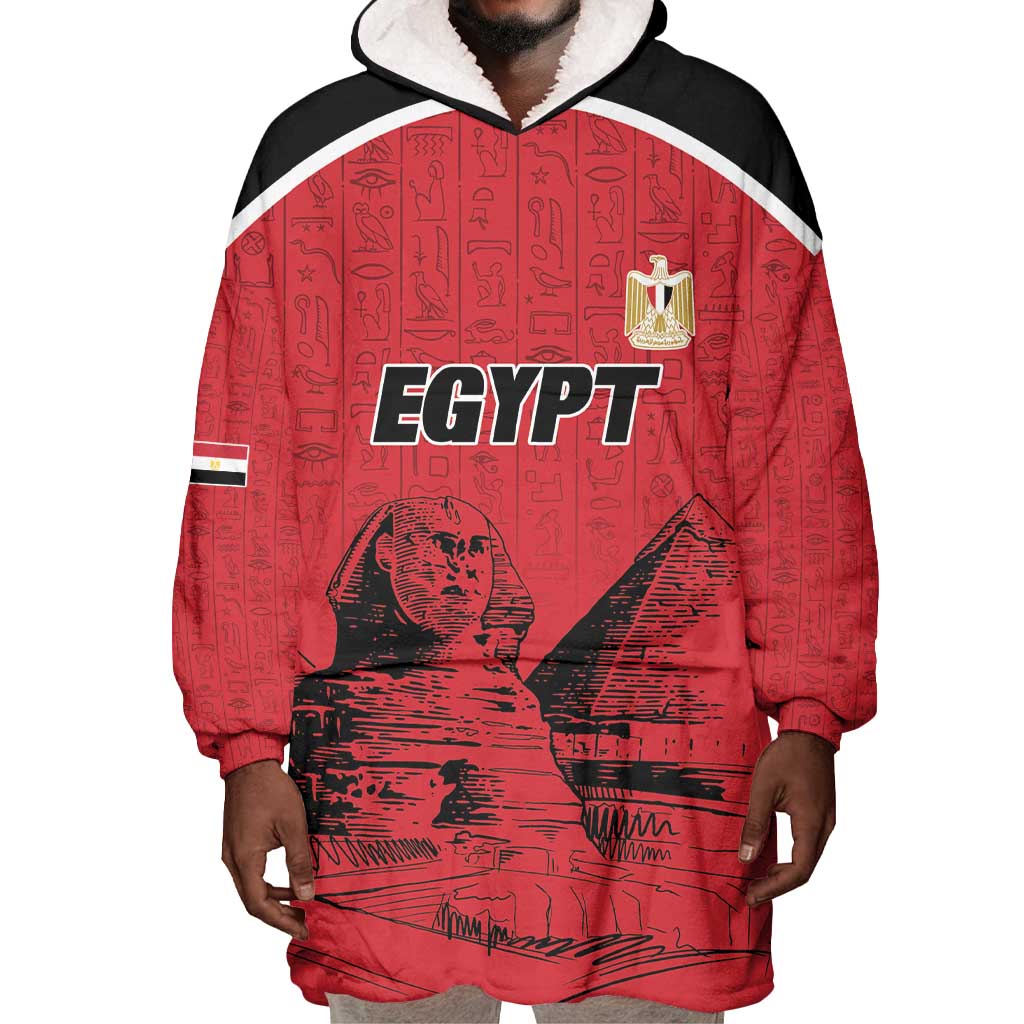 Custom Egypt Football Wearable Blanket Hoodie Pharaohs Heritage Pyramid