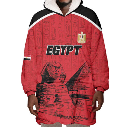Custom Egypt Football Wearable Blanket Hoodie Pharaohs Heritage Pyramid