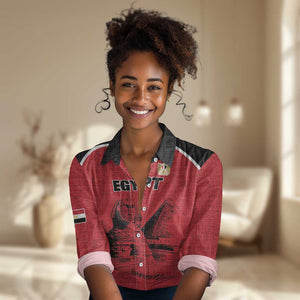 Custom Egypt Football Women Casual Shirt Pharaohs Heritage Pyramid