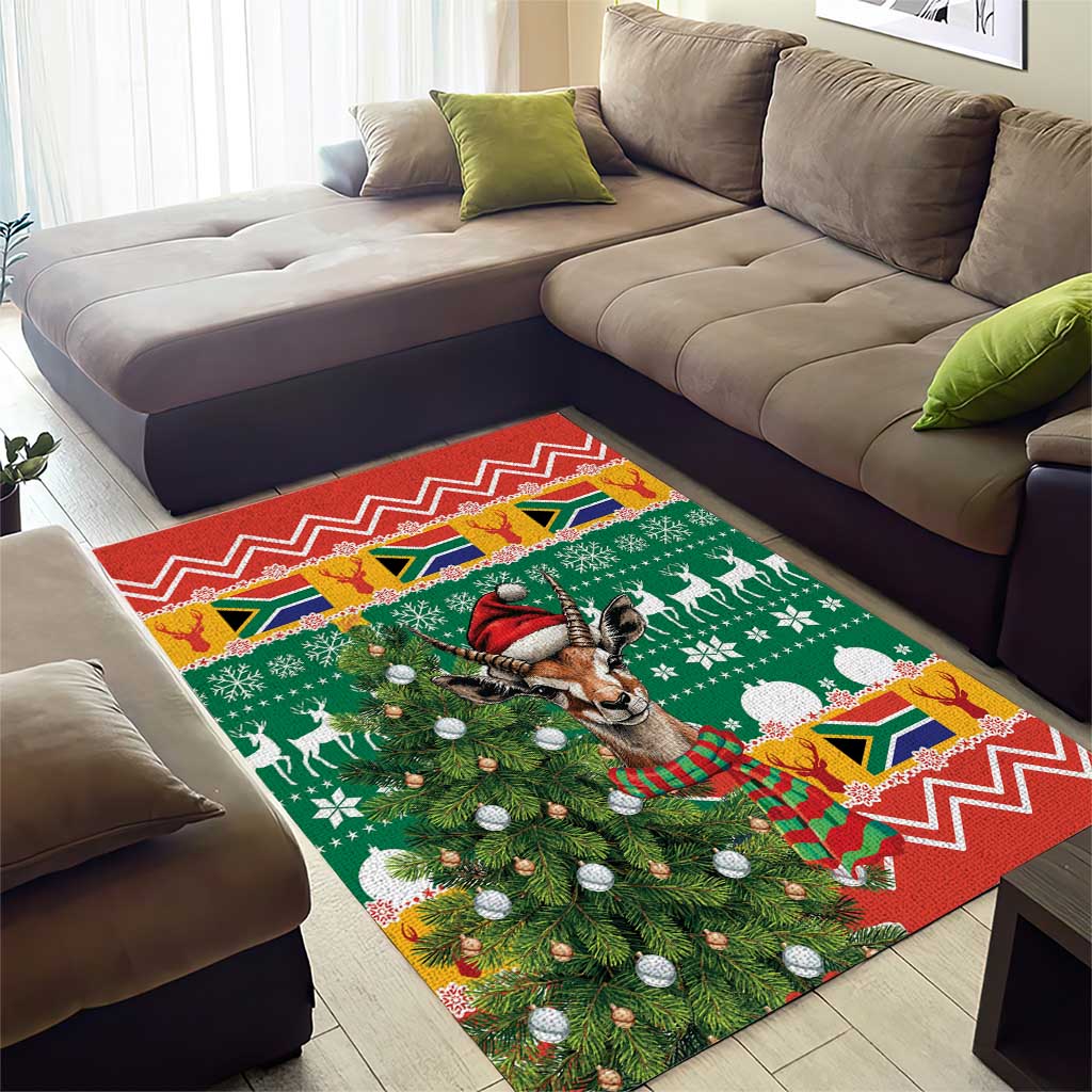 South Africa Springbok Area Rug Christmas Tree - Lightning Art