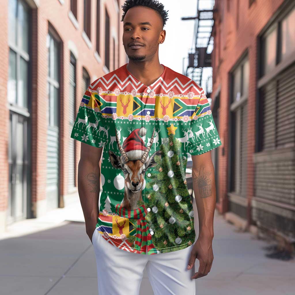 South Africa Springbok Baseball Jersey Christmas Tree - Lightning Art