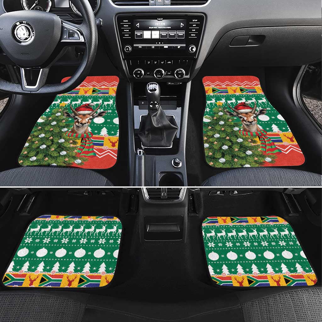 South Africa Springbok Car Mats Christmas Tree - Lightning Art