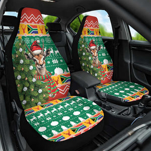 South Africa Springbok Car Seat Cover Christmas Tree - Lightning Art