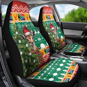 South Africa Springbok Car Seat Cover Christmas Tree - Lightning Art