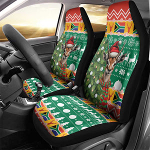 South Africa Springbok Car Seat Cover Christmas Tree - Lightning Art