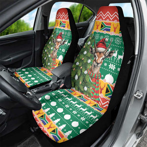 South Africa Springbok Car Seat Cover Christmas Tree - Lightning Art