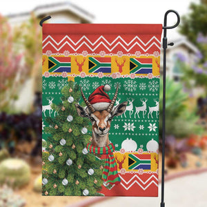 South Africa Springbok Garden Flag Christmas Tree - Lightning Art