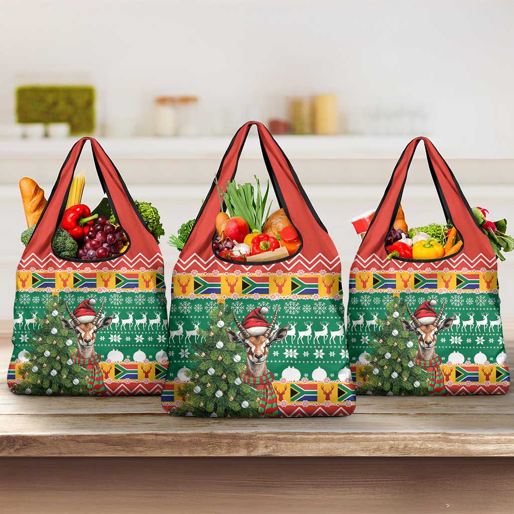 South Africa Springbok Grocery Bag Christmas Tree - Lightning Art