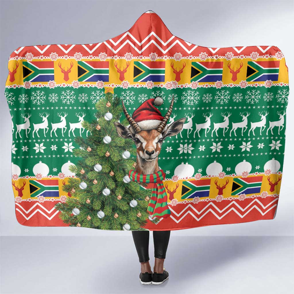 South Africa Springbok Hooded Blanket Christmas Tree - Lightning Art