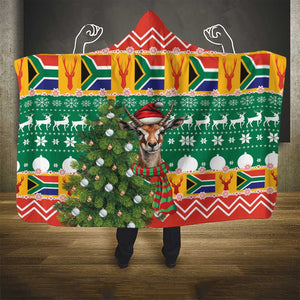 South Africa Springbok Hooded Blanket Christmas Tree - Lightning Art