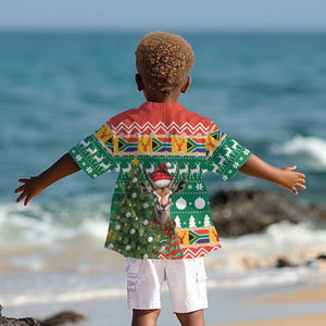 South Africa Springbok Kid Hawaiian Shirt Christmas Tree - Lightning Art