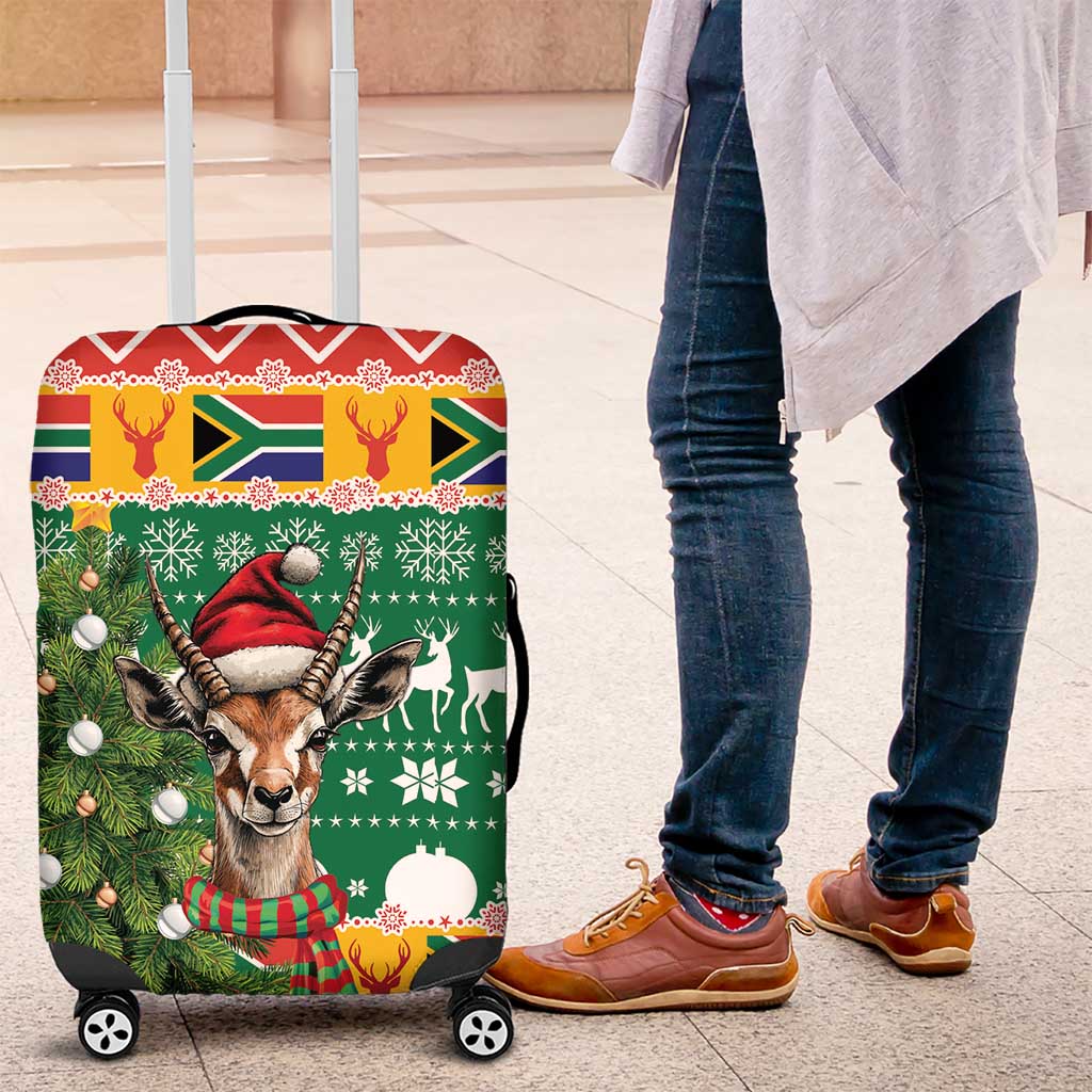 South Africa Springbok Luggage Cover Christmas Tree - Lightning Art