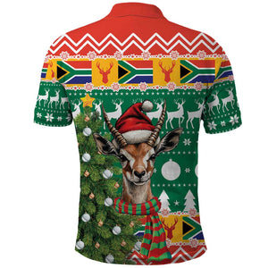 South Africa Springbok Polo Shirt Christmas Tree - Lightning Art