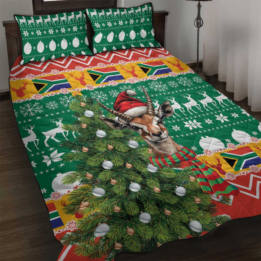 South Africa Springbok Quilt Bed Set Christmas Tree - Lightning Art