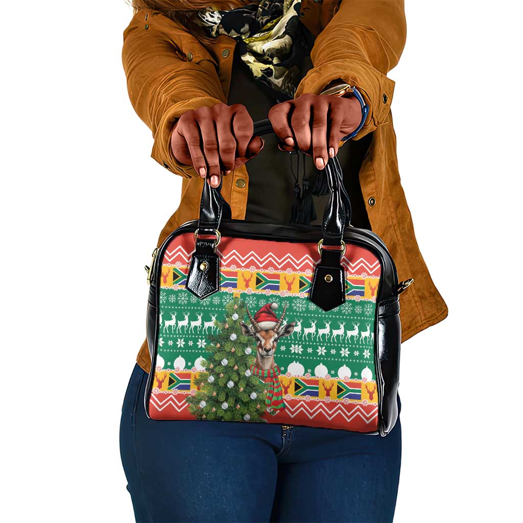 South Africa Springbok Shoulder Handbag Christmas Tree - Lightning Art